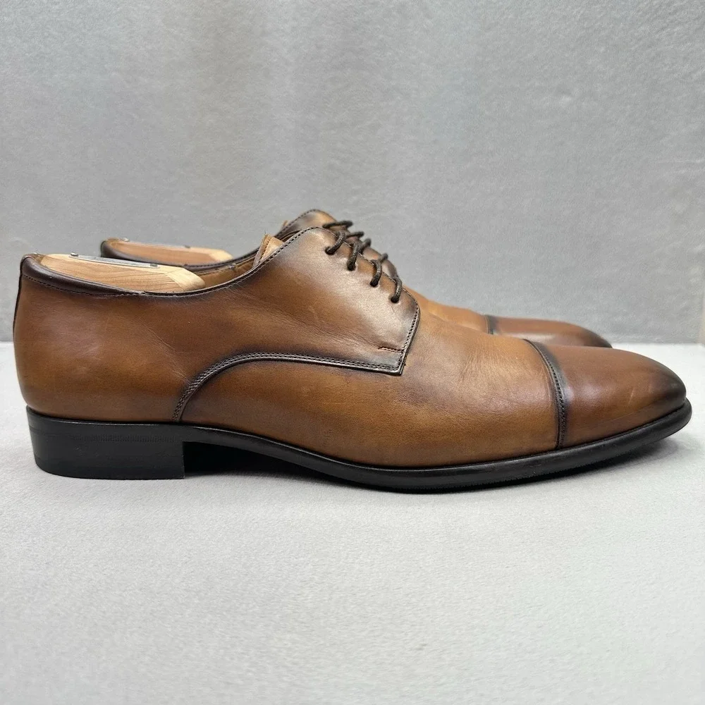 Mezlan Republic Mens Size 111 (M) Cap Toe Oxford Brown Leather Luxury Dress Shoe